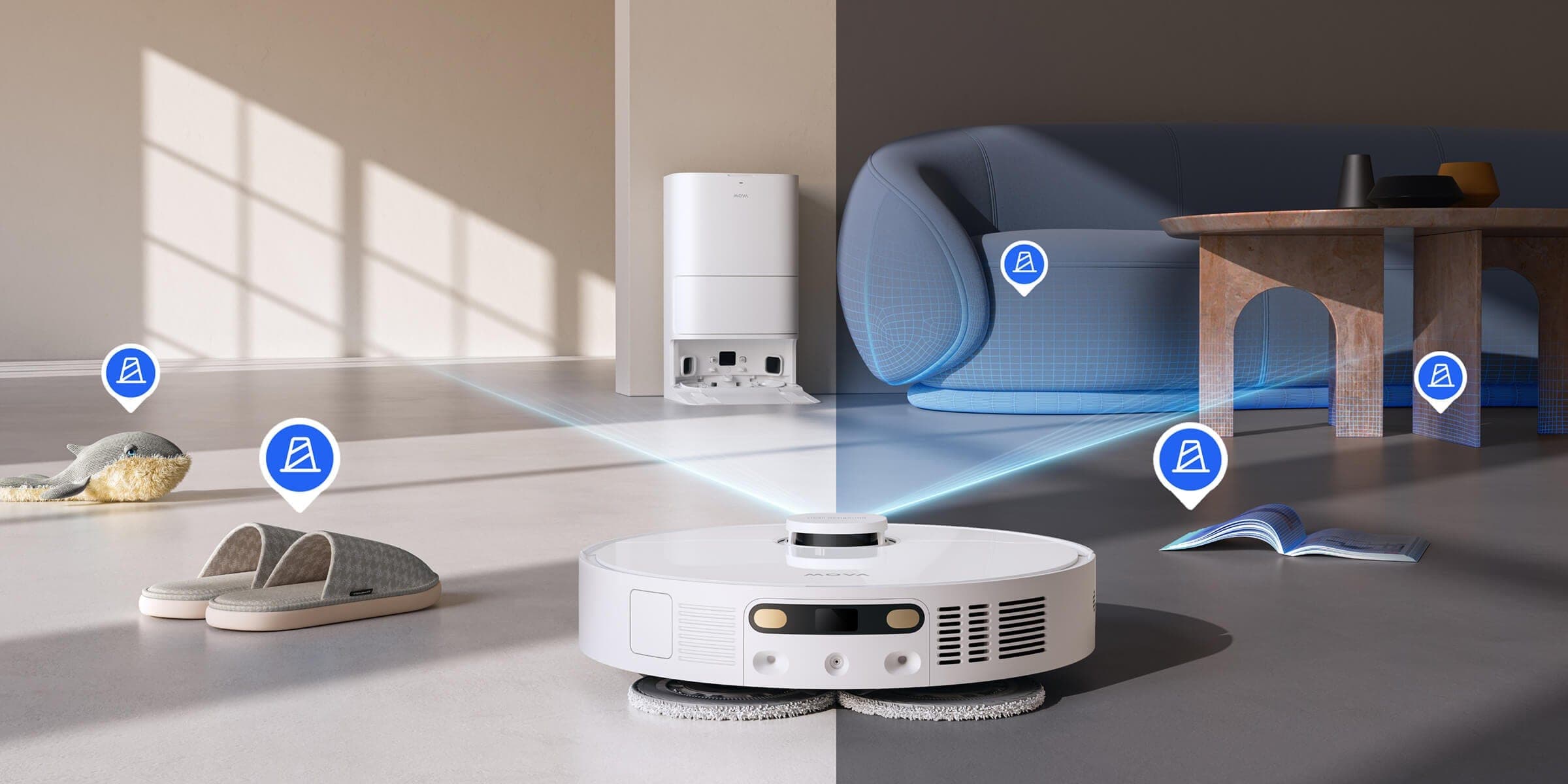 LDS Laser né vật cản MOVA E40 Ultra