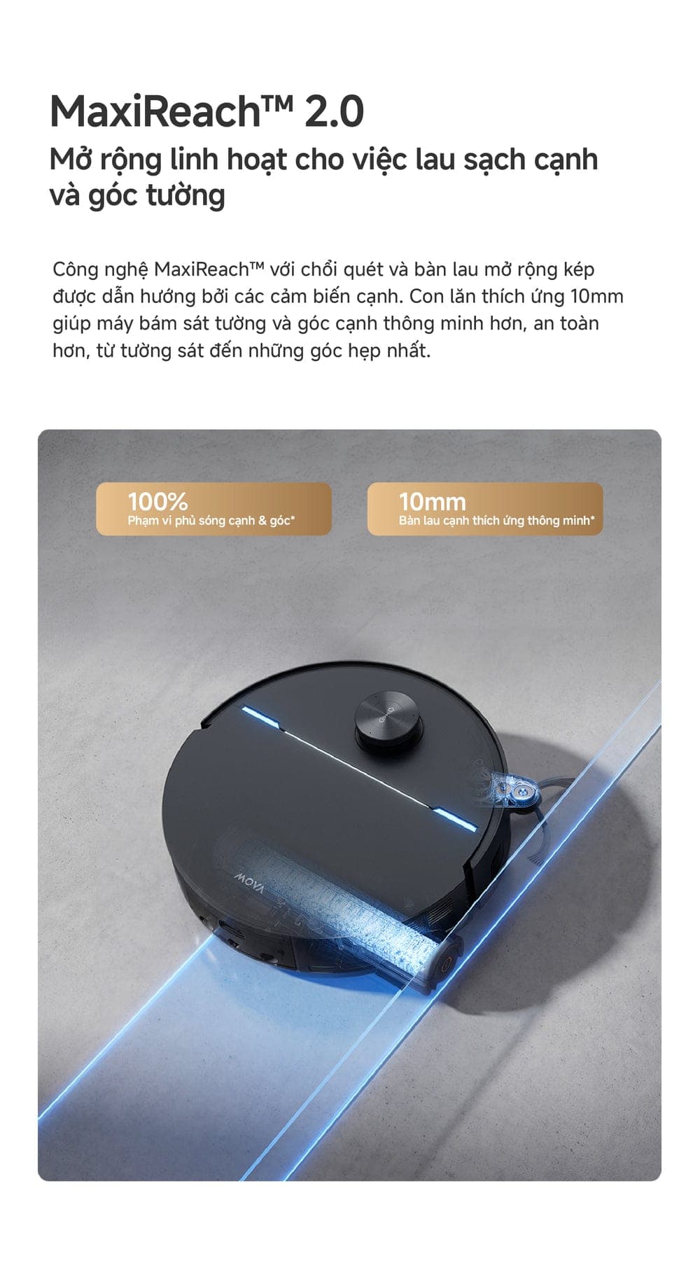 TroboWave chống rối 4 lớp chổi kép MOVA Z70 Ultra Roller